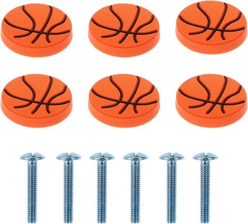 tehaux 6pcs نمط كرة السلة مقابض الأدراج الزخرفية - مقابض خزانة الاصطدام لغرف الصبي فتاة سهلة التركيب باب خزانة تسحب تصميم ممتع للأولاد والبنات الأثاث in Kuwait