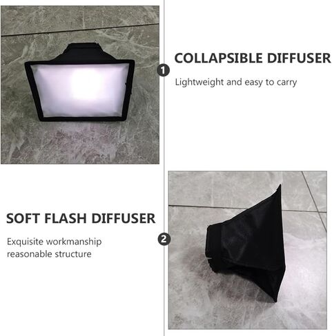 GALPADA Soft Flash Diffuser 15x17cm Portable Speedlight Light Cover for DSLR Camera, Square Flash Softbox Diffuser Suitable for Photography and Video Lighting in Saudi Arabia