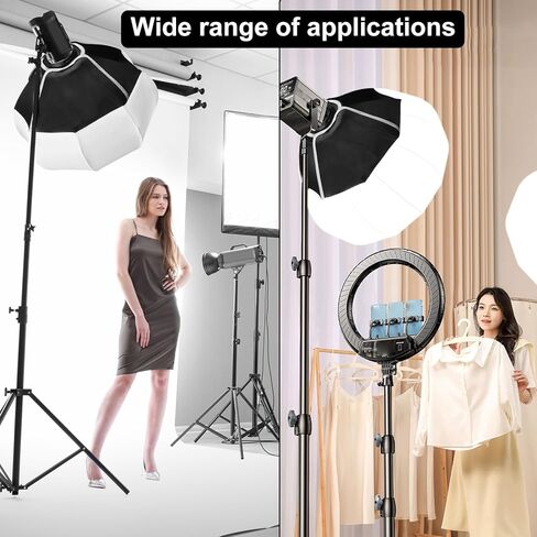 Yoidesu Lantern Softbox، صندوق ناعم كروي قابل للطي مقاس 12.6 بوصة مع حامل، إعداد سريع في 3 ثوانٍ، يتضمن حقيبة حمل، لأضواء الفيديو YN150 YN150Ultra in Saudi Arabia