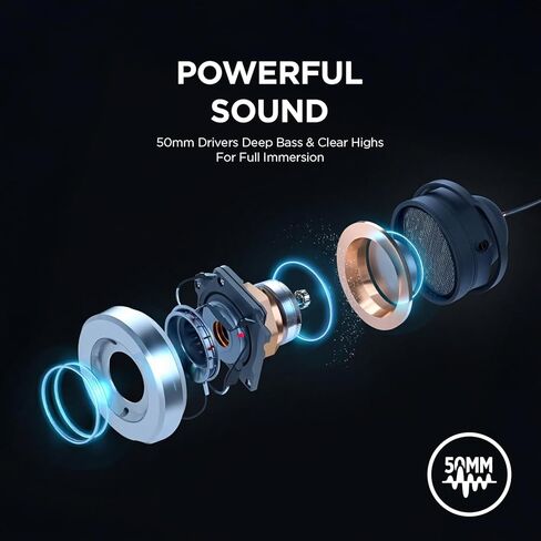 سماعة الألعاب Rampage RM-K1 Pulsar 7.1 ذات الصوت المحيطي الافتراضي RGB - برامج تشغيل 50 مم، ميكروفون مرن، عزل الضوضاء، تصميم مريح فوق الأذن - سلك USB (أبيض) in Kuwait