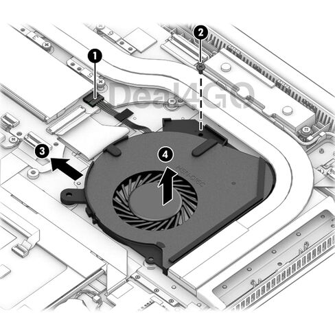 مروحة تبريد وحدة المعالجة المركزية Deal4GO L45100-001 بديلة لـ HP ProBook 450 455 G7، 450 455 G6 مع رسومات مدمجة (UMA) in Kuwait