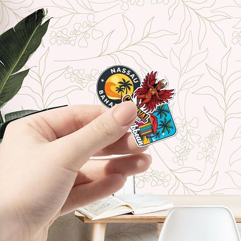 50 Pcs Caribbean Stickers Waterproof Tropical Vinyl Decal Island Life Sticker Laptop Water Bottle Tablet Phone Luggage Scrapbook Journal Skateboard Guitar Fridge Gifts for Teens Adults in Saudi Arabia