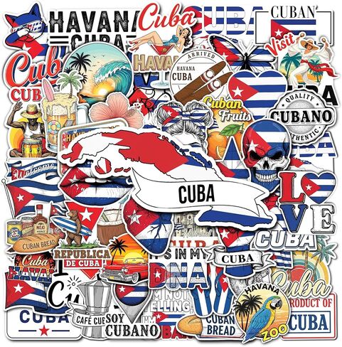 50 Pcs Caribbean Stickers Waterproof Tropical Vinyl Decal Island Life Sticker Laptop Water Bottle Tablet Phone Luggage Scrapbook Journal Skateboard Guitar Fridge Gifts for Teens Adults in Saudi Arabia