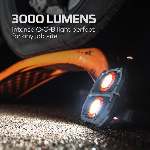 NEBO OMNI 3K Rechargeable Work Light | 3000 Lumens COB, 6 Light Modes, Rotating Magnetic Handles, Built-In Power Bank, Water Resistant, Portable Camping Lantern, Includes USB-C Charging Cable in Saudi Arabia