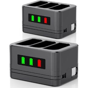 Charging Station for Ring Battery,3 Pack 3.65V 6040mAh,3-Slot LED Display Charger with Type-C Cable,Compatible with 2/3/4/Plus/Spotlight/Stick Up Cam Batteries and Others in Saudi Arabia
