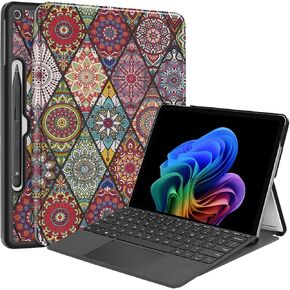 حافظة ذكية لجهاز Microsoft Surface Pro الإصدار الأول مقاس 12 بوصة 2025، غطاء صلب ذو رؤية متعددة الزوايا من Ratesell متوافق مع لوحة المفاتيح وحامل القلم باللون الأسود in Kuwait