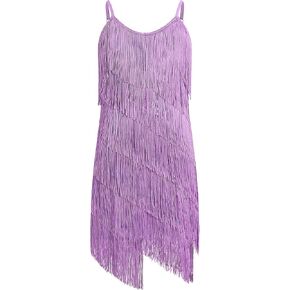IWEMEK Kids Sequin Fringe Dress Sparkling Tassel Sleeveless Dress Girls Latin Dance Dress Ballroom Salsa 1920s Flapper Dress in Kuwait