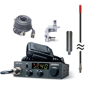 Pro Trucker CB Radio Full Kit for Uniden PRO510XL, Includes CB Radio, 4' CB Antenna, 12' Coax Cable, Antenna Mount, Antenna Stud, & Antenna Spring in Kuwait