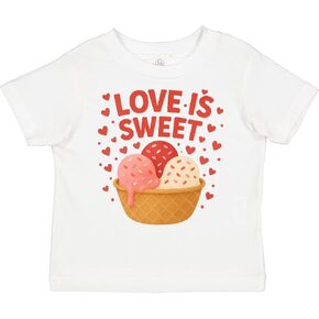 inktastic Love is Sweet Ice Cream Hearts Toddler T-Shirt in Saudi Arabia