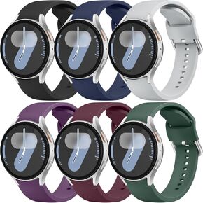 6 Pack Bands Compatible with Samsung Galaxy Watch 7 6 5 4 FE 40mm 44mm/Watch 6 4 Classic/Watch 5 Pro Band, 20mm No Gap Silicone Strap for Women Men in Saudi Arabia