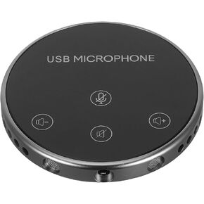 ميكروفون USB متعدد الاتجاهات بزاوية 360 درجة، ميكروفون محمول للمؤتمرات للأعمال والمكتب المنزلي، أسود in Kuwait