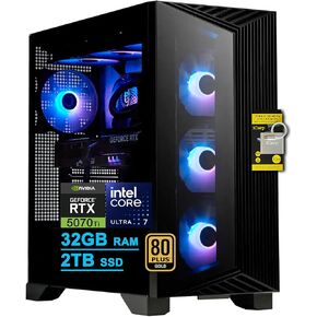 msi Aegis R2 AI 2nd Gaming AI Desktop Intel 24-core Ultra 9 285 64GB RAM 2TB SSD GeForce RTX 5070 Ti 16GB (Up to 1406 Tops) 5Gb LAN Wi-Fi7 RGB CPU Air Fan Cooler 80+ Gold PSU Win11Pro w/ICP Accessory in Saudi Arabia