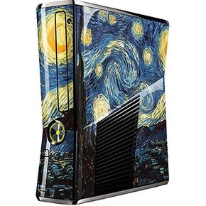 ملصق Skinit المخصص للألعاب متوافق مع Xbox 360 Slim (2010) - مرخص رسميًا من Bridgeman Art Van Gogh - تصميم The Starry Night in Saudi Arabia