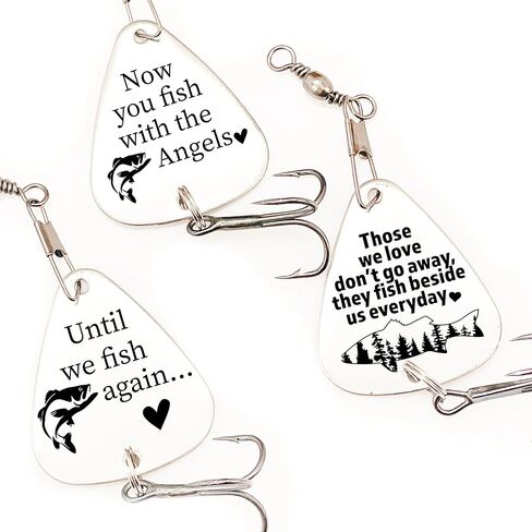 Gone Fishing in Heaven Lure Set – Fishing with Angels, I’ll Be Fishing in Heaven – Memorial Gift for Fisherman Dad, Grandpa, or Loved One ST-FBA-3-HEAVEN-LURE in Saudi Arabia