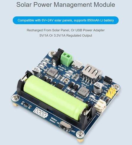 Solar Power Management Module for 6V~24V Solar Panel Can Charge 3.7V Li Battery USB Connection High-Efficiency Stability Safety in Saudi Arabia