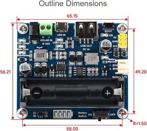 Solar Power Management Module for 6V~24V Solar Panel Can Charge 3.7V Li Battery USB Connection High-Efficiency Stability Safety in Saudi Arabia