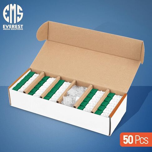 Everest Media Solutions Bundle – 2 Items: 48-Port Keystone Patch Panel + 50 Pack of RJ45 CAT6A Keystone Jacks - Green in Kuwait