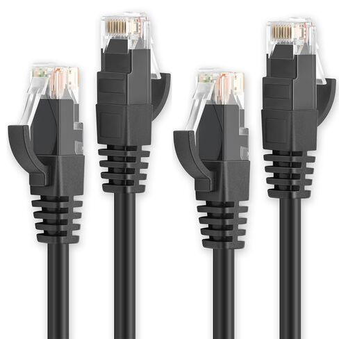 كابل إيثرنت بطول 0.5 قدم مكون من قطعتين - كابل شبكة عالي السرعة Cat 6 مع موصلات Rj45، كابل تصحيح قصير للوحة التوصيل، والتبديل in Saudi Arabia