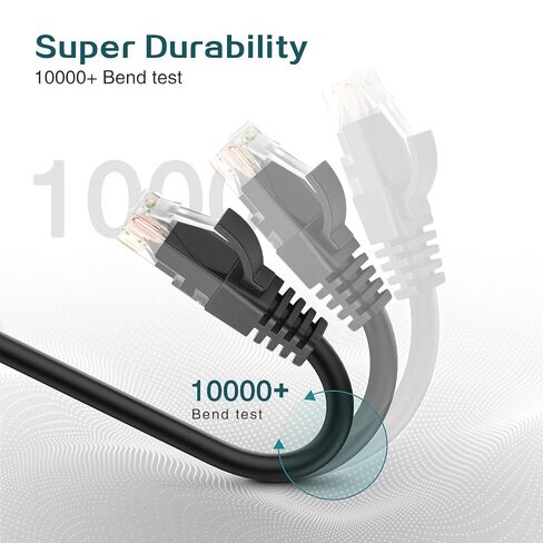 كابل إيثرنت بطول 0.5 قدم مكون من قطعتين - كابل شبكة عالي السرعة Cat 6 مع موصلات Rj45، كابل تصحيح قصير للوحة التوصيل، والتبديل in Saudi Arabia