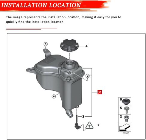 Engine Coolant Reservoir Tank & Sensor & Cap Repalces 17137567462 17137607482 17137640514 603-334, for BMW 118i 120i 125i 130i 135i 323i 325i 325xi 328i 328xi 330i 330xi 335i 335xi X1 Z4 in Saudi Arabia