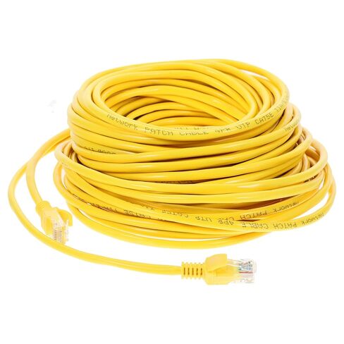 كابل شبكة إيثرنت HOMSFOU Cat 5e سلك عالي الأداء بطول 20 مترًا لشبكات المنزل والمكتب، سلك موصل Rj45 قوي أصفر مناسب لاتصالات الكمبيوتر المحمول وجهاز التوجيه in Kuwait