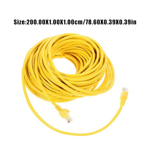 كابل شبكة إيثرنت HOMSFOU Cat 5e سلك عالي الأداء بطول 20 مترًا لشبكات المنزل والمكتب، سلك موصل Rj45 قوي أصفر مناسب لاتصالات الكمبيوتر المحمول وجهاز التوجيه in Kuwait