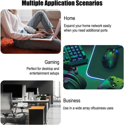 7-Port USB 3.0 Hub with Independent LED Switch, 5Gbps Data Transmission, Universal USB Extension Cable for Laptop, PC, Mac mini, iMac, Surface Pro - Durable PC Material, No Battery Required in Saudi Arabia