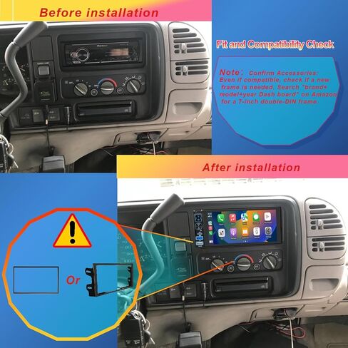 راديو ستيريو للسيارة DIN واحد مع Apple CarPlay وAndroid Auto اللاسلكي، شاشة لمس 6.8 بوصة IPS 1280x600، بلوتوث السيارة 5.2، راديو FM، كاميرا احتياطية، USB مزدوج، صوت EQ، مستقبل صوت السيارة مضخم صوت 180 وات in Saudi Arabia