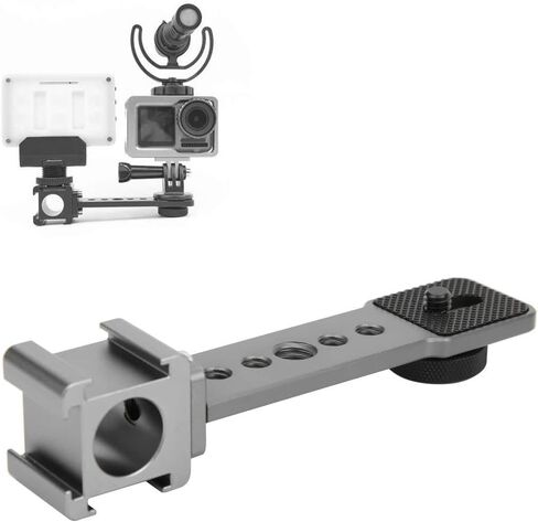 Acouto Cold Shoe Extension Bracket for Stabilizer Cameras - Connect Microphones & Accessories with /4" & 3/8" Screw Holes in Saudi Arabia