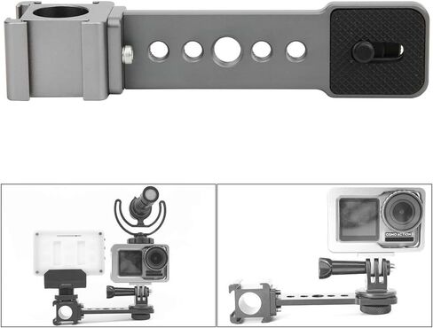 Acouto Cold Shoe Extension Bracket for Stabilizer Cameras - Connect Microphones & Accessories with /4" & 3/8" Screw Holes in Saudi Arabia