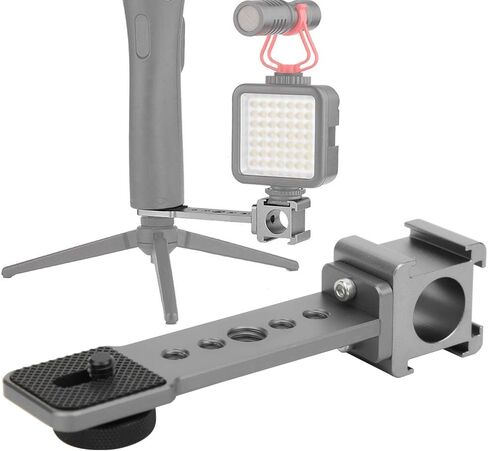 Acouto Cold Shoe Extension Bracket for Stabilizer Cameras - Connect Microphones & Accessories with /4" & 3/8" Screw Holes in Saudi Arabia