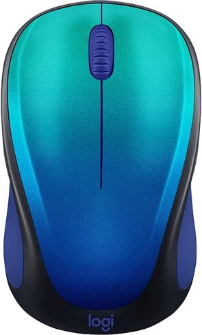 ماوس لاسلكي مدمج من Logitech Designer Collection إصدار محدود مع تصميمات ملونة، ماوس بصري 1000 نقطة لكل بوصة، 3 أزرار، أزرق Aurora 910-006118 (متجدد) in Kuwait