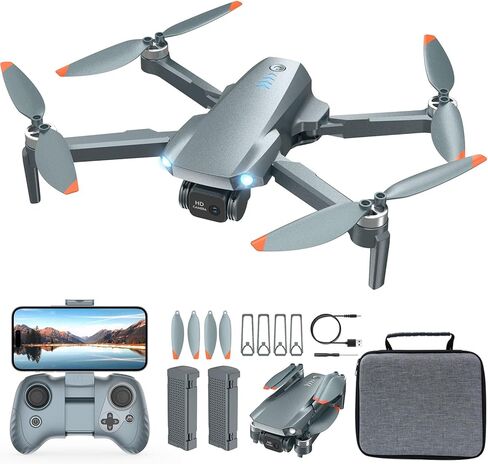 طائرة بدون طيار FPV مع كاميرا 1080P HD - طائرة رباعية المروحية RC قابلة للطي للبالغين والأطفال المبتدئين، التحكم الصوتي، صورة شخصية للإيماءات، وضع مقطوعة الرأس، بطاريتان تدوم 30 دقيقة، حقيبة سفر محمولة، طائرة بدون طيار صديقة للمبتدئين in Kuwait