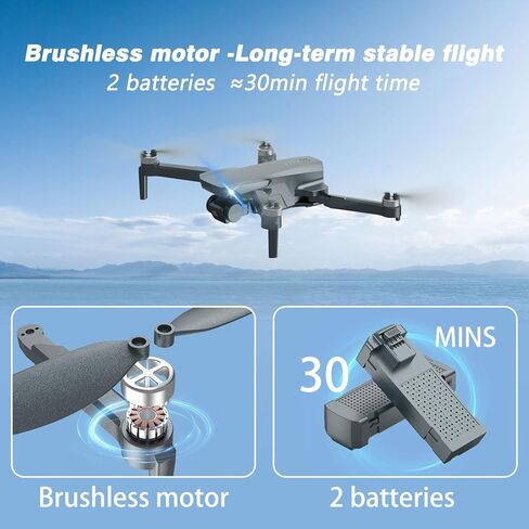 طائرة بدون طيار FPV مع كاميرا 1080P HD - طائرة رباعية المروحية RC قابلة للطي للبالغين والأطفال المبتدئين، التحكم الصوتي، صورة شخصية للإيماءات، وضع مقطوعة الرأس، بطاريتان تدوم 30 دقيقة، حقيبة سفر محمولة، طائرة بدون طيار صديقة للمبتدئين in Kuwait
