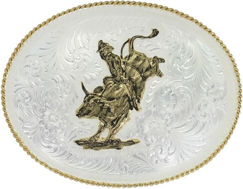 Montana Silversmiths Usisex Ranch Rope Bull Rider Buckle Silver Silver in Saudi Arabia