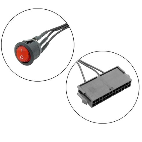 24 Pin Female ATX PSU Power Supply Activation Switch Embedded Switch 18AWG Tinned Copper Suitable for Testing PC Power Supplies in Kuwait