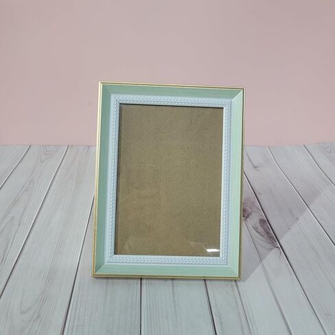 Morusen Picture frames – Mint Green/White with Gold Frame, Perfect for Desktop Display in Saudi Arabia