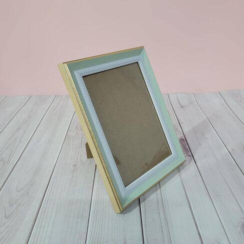 Morusen Picture frames – Mint Green/White with Gold Frame, Perfect for Desktop Display in Saudi Arabia