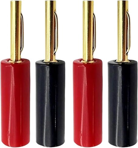 8PCS 4mm Gold Plated Speaker Banana Connector No Welding Horn for Audio Video Cable Adapter(8 Red) in Saudi Arabia