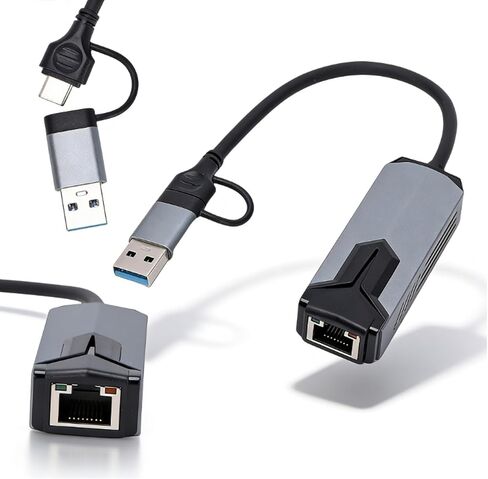 VBESTLIFE 5G USB 3.0 Ethernet Adapter, 5000Mbps High Speed 2 in 1 USB A & Type C to RJ45 LAN Network Internet Adapter Converter for PC Laptop in Saudi Arabia