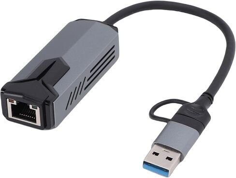 VBESTLIFE 5G USB 3.0 Ethernet Adapter, 5000Mbps High Speed 2 in 1 USB A & Type C to RJ45 LAN Network Internet Adapter Converter for PC Laptop in Saudi Arabia