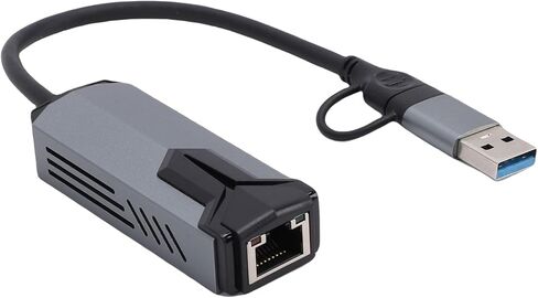 VBESTLIFE 5G USB 3.0 Ethernet Adapter, 5000Mbps High Speed 2 in 1 USB A & Type C to RJ45 LAN Network Internet Adapter Converter for PC Laptop in Saudi Arabia