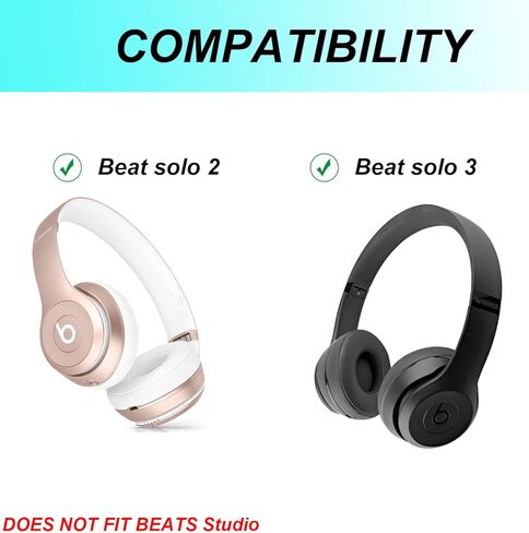 وسائد أذن بديلة لسماعات الرأس Beats Solo 2 & Solo 3 اللاسلكية على الأذن المانعة للضوضاء، جل تبريد - أسود in Saudi Arabia