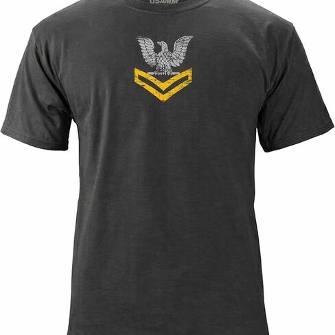 USAMM Officially Licensed Vintage Navy E6 Petty Officer 1st Class Rank Veteran Full Color T-Shirt in Saudi Arabia