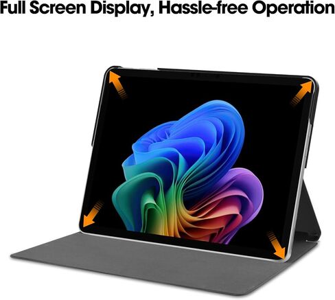 حافظة ذكية لجهاز Microsoft Surface Pro الإصدار الأول مقاس 12 بوصة 2025، غطاء صلب ذو رؤية متعددة الزوايا من Ratesell متوافق مع لوحة المفاتيح وحامل القلم باللون الأسود in Kuwait