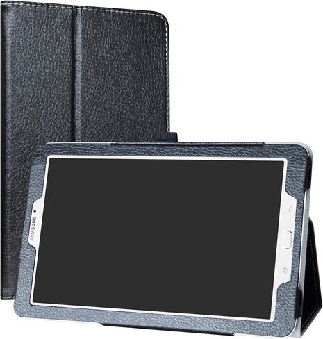 حافظة Galaxy Tab E 9.6، غطاء حامل قابل للطي من جلد البولي يوريثان Mama Mouth PU مع حامل قلم لجهاز Samsung Galaxy Tab E 9.6 / E Nook 9.6 بوصة T560 T561 T567 Verizon 4G LTE، أسود in Saudi Arabia