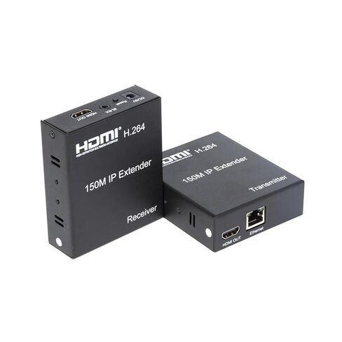 موسع HDMI IP 1080P 150M، عبر شبكة RJ45 إيثرنت Cat6 Cat 6 6a تمديد كابل عبر محول 1 جهاز إرسال إلى جهاز استقبال متعدد مع H.264 لتلفزيون الكمبيوتر المحمول PS4 (TX+RX) in Kuwait