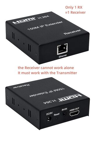 موسع HDMI IP 1080P 150M، عبر شبكة RJ45 إيثرنت Cat6 Cat 6 6a تمديد كابل عبر محول 1 جهاز إرسال إلى جهاز استقبال متعدد مع H.264 لتلفزيون الكمبيوتر المحمول PS4 (TX+RX) in Kuwait