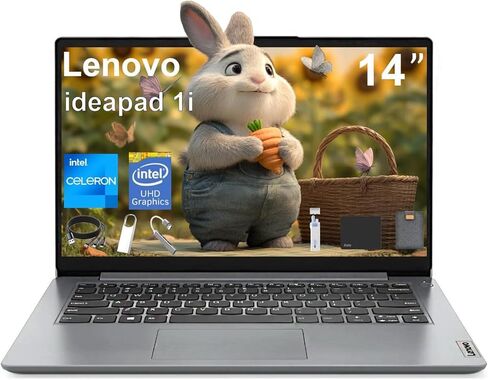 كمبيوتر محمول Lenovo IdeaPad 1i للطلاب، شاشة 14 بوصة عالية الدقة مضادة للتوهج، معالج Intel ثنائي النواة، ذاكرة الوصول العشوائي 12 جيجابايت، 256 جيجابايت SSD + 128 جيجابايت eMMC، رسومات Intel UHD، Wi-Fi، Windows 11 Home، مع مجموعة ملحقات 5ave 6 في 1 in Kuwait