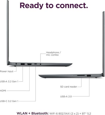 كمبيوتر محمول Lenovo IdeaPad 1i للطلاب، شاشة 14 بوصة عالية الدقة مضادة للتوهج، معالج Intel ثنائي النواة، ذاكرة الوصول العشوائي 12 جيجابايت، 256 جيجابايت SSD + 128 جيجابايت eMMC، رسومات Intel UHD، Wi-Fi، Windows 11 Home، مع مجموعة ملحقات 5ave 6 في 1 in Kuwait